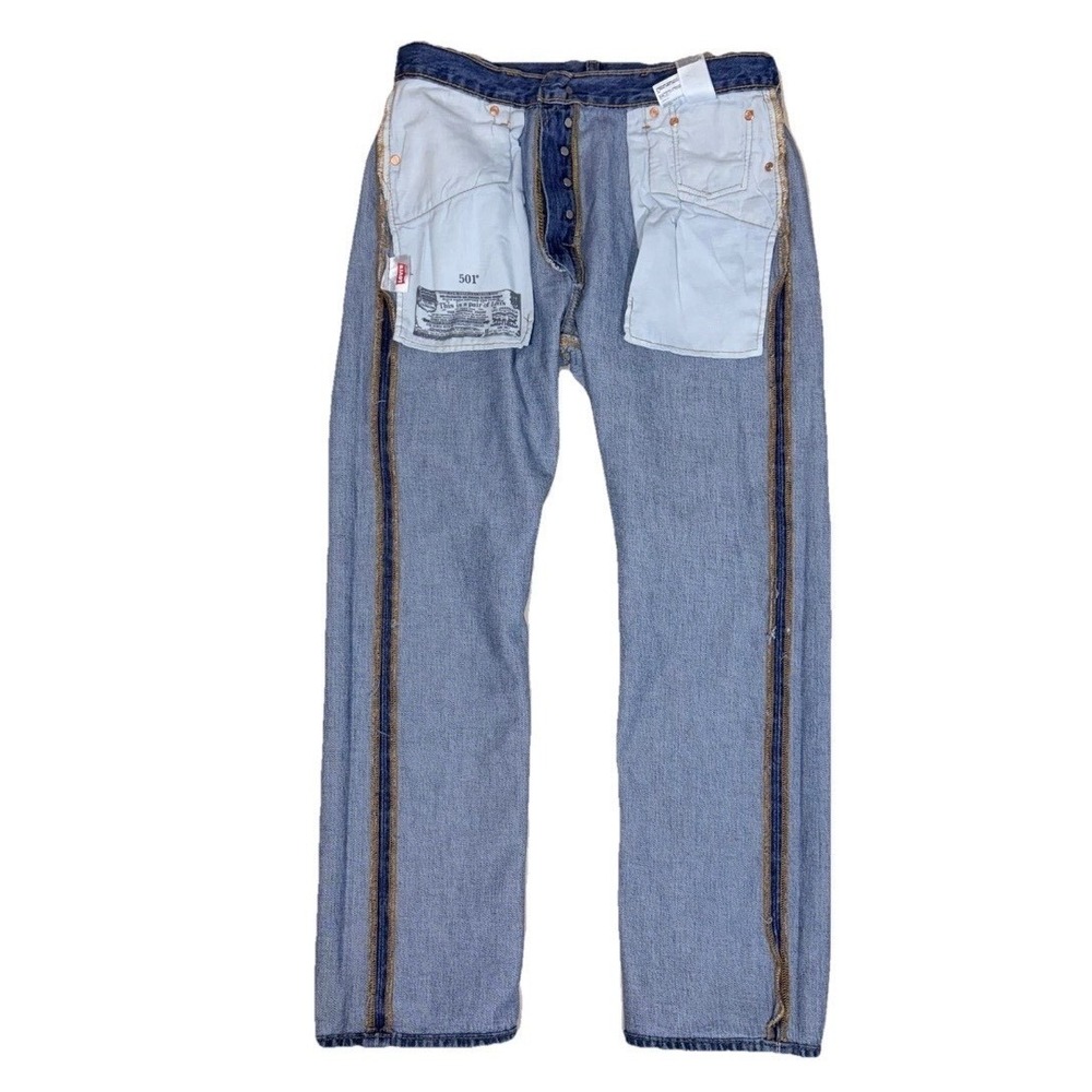 Levis 501 Original Fit Mens Blue Straight Leg Jeans W33 L29 00501-0193 - Picture 6 of 12